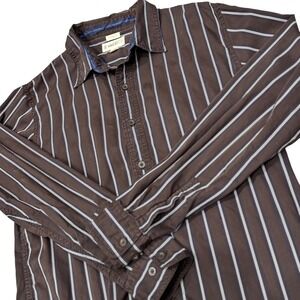 BKE 67 Mid-Late 2000s Striped Long Sleeve Button Up Shirt Men's L Casual‎ Y2K